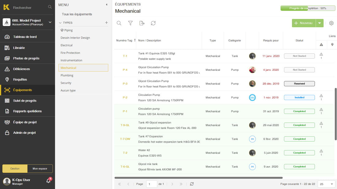 Une gestion effiace des équipements avec le logiciel K-Ops
